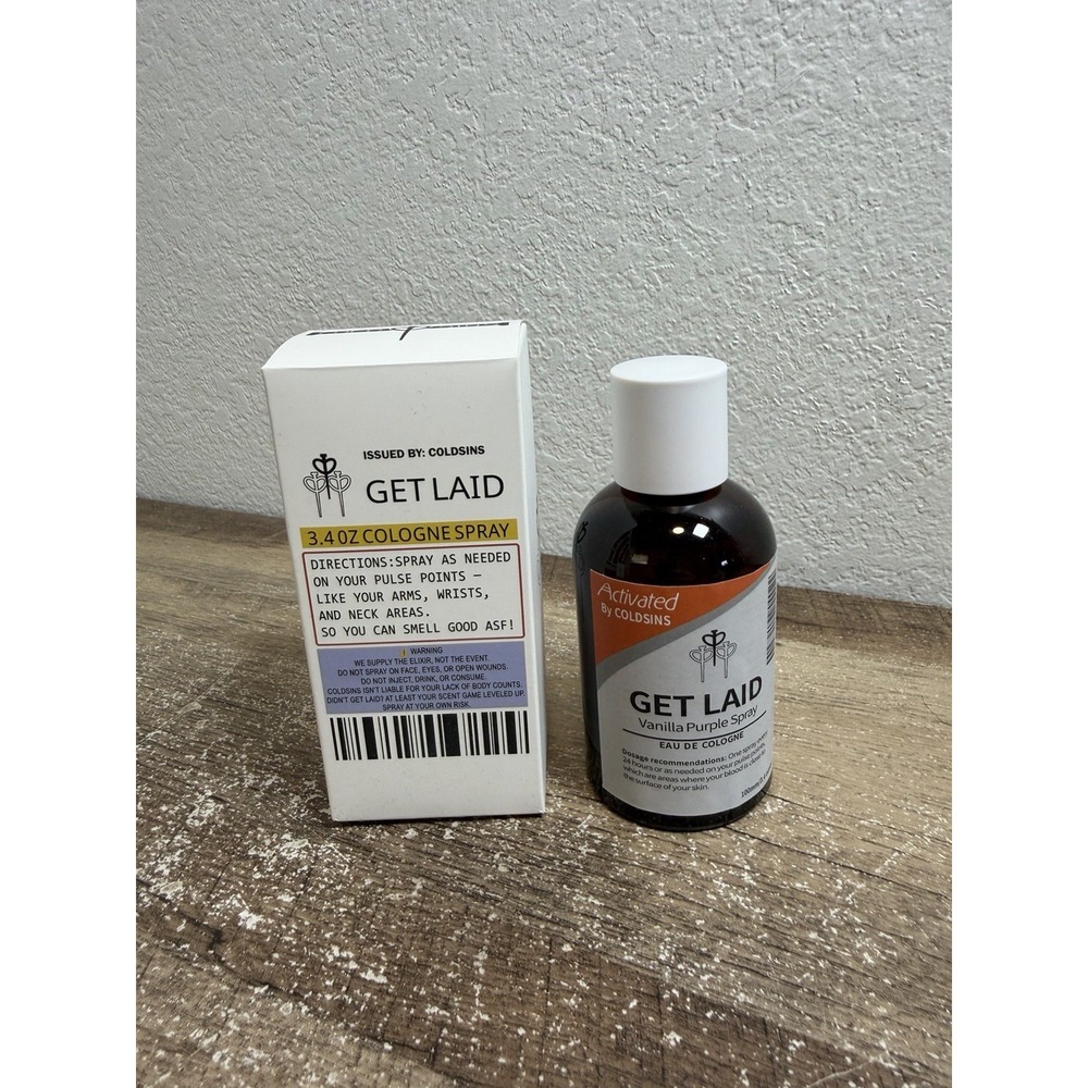 Cold Sins Get Laid Cologne Vanilla RARE NEW